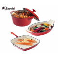 Venta caliente de hierro fundido rojo Cookware Set